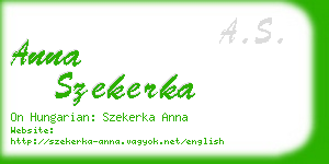 anna szekerka business card